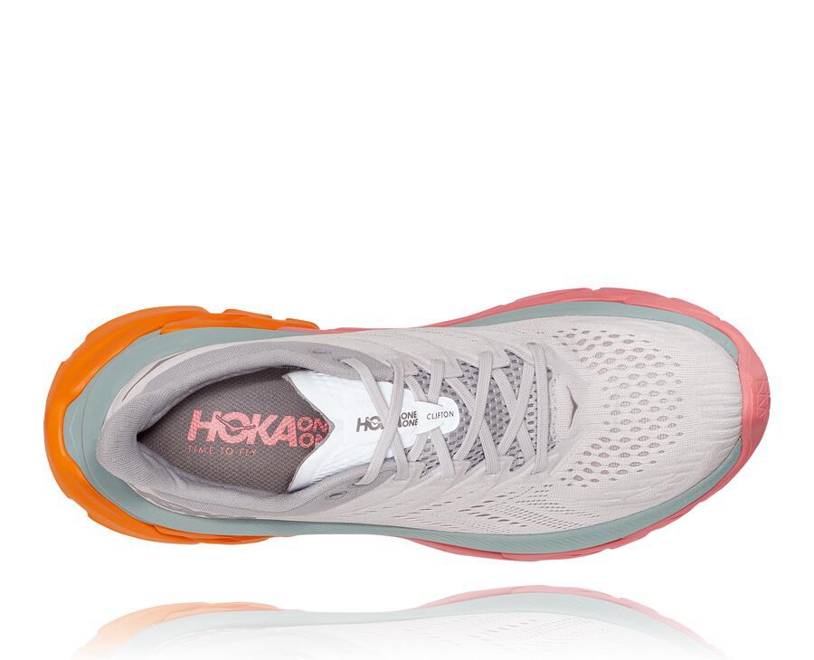 Running Shoes Mens - Hoka One One Clifton Edge - White - PEUZKBQ-23